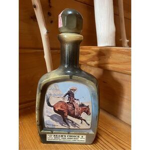 Vintage Jim Beam Bourbon Decanter With Cowboy On Horse